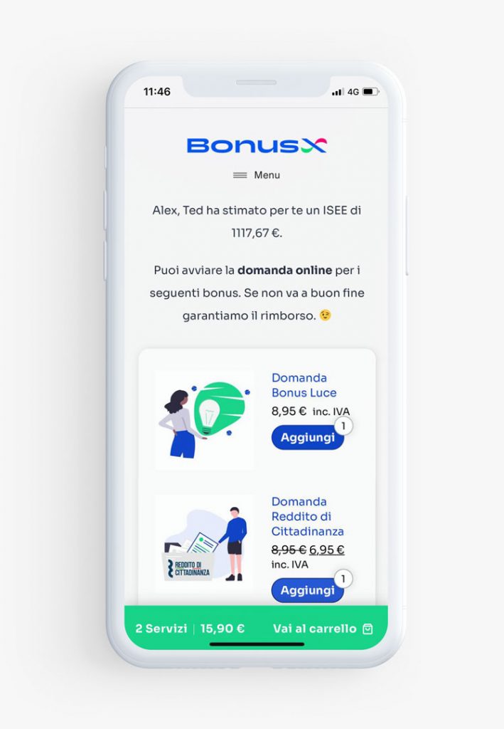 Mockup Iphone Servizi CAF Online