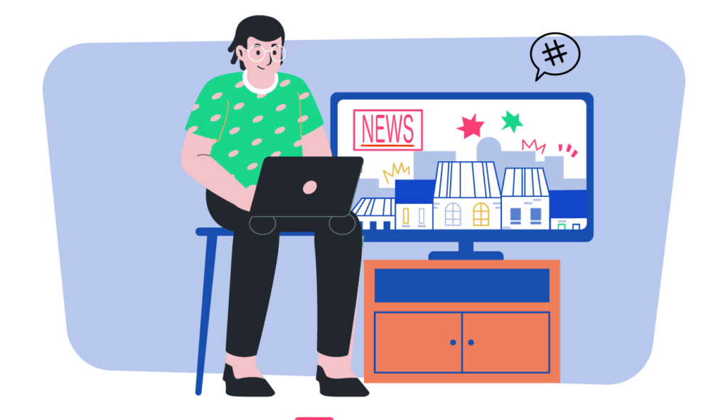 illustrazione ragazzo legge articoli e news su bonusx