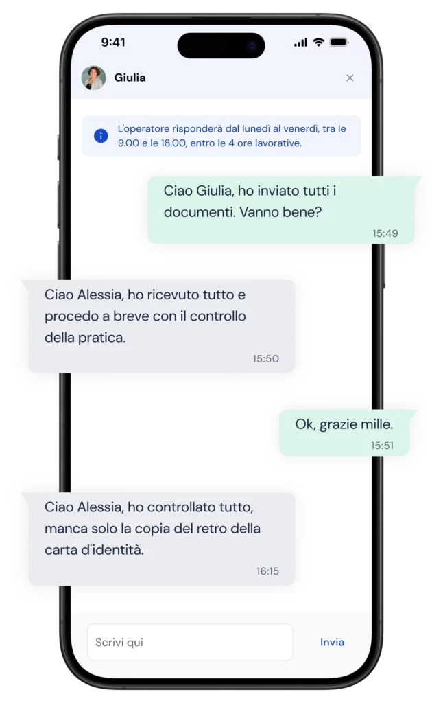 immagine con chat degli operatori