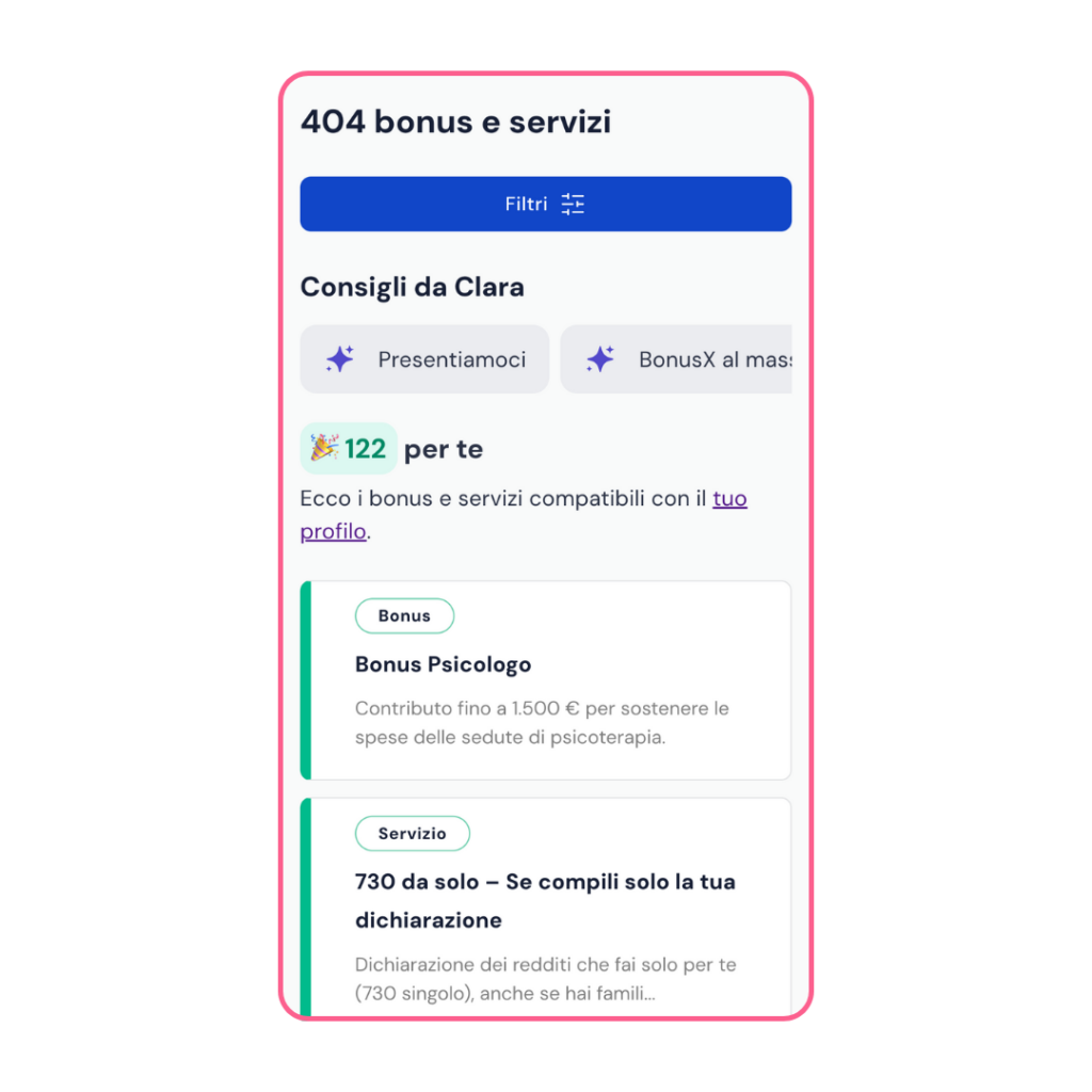 Homepage app BonusX